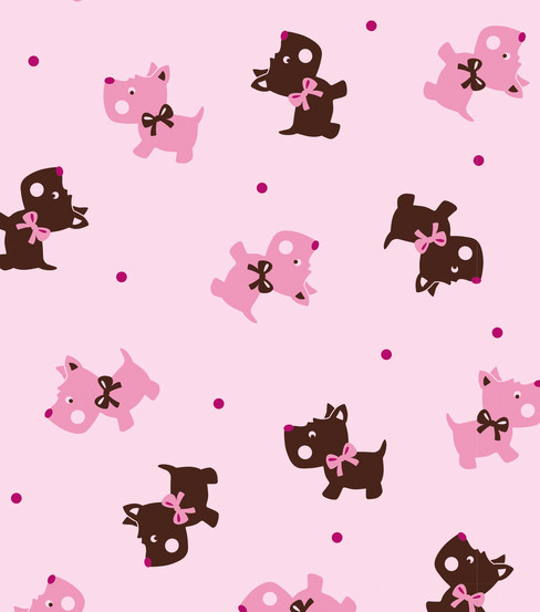 Black Pink Scotties Flannel